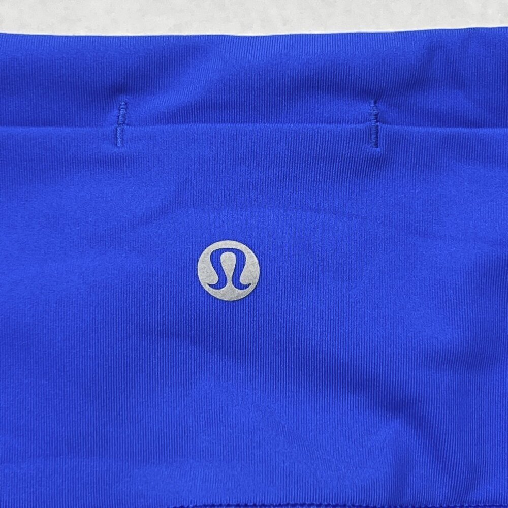 Lululemon Hit It Crop Cerulean Blue Mesh High-Rise Reflective Size 2 - NWOT - Picture 5 of 6